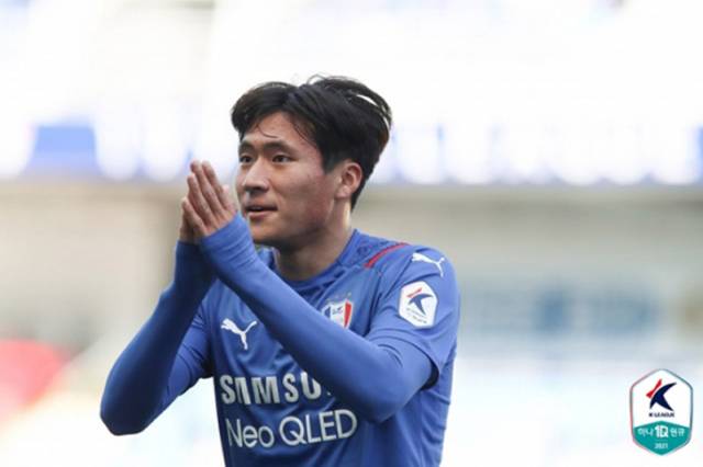 수원 삼성 시절 정상빈. /한국프로축구연맹 제공