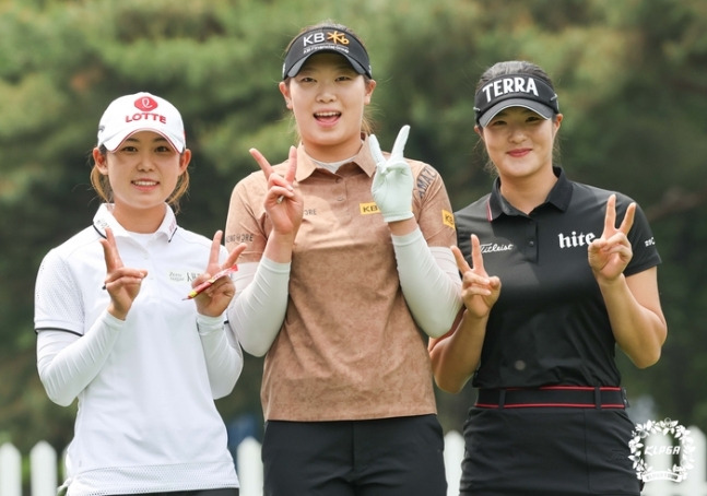 황유민(왼쪽부터)과 방신실, 김민별. /사진=KLPGT