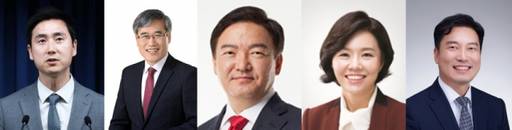 내년 4월10일 제22대 국회의원선거(총선)에 연수을 지역 출마를 계획하고 있는 김기흥 대통령실 전 부대변인, 김진용 인천경제자유구역청장, 민경욱 전 의원, 민현주 전 의원, 백대용 변호사경기일보DB