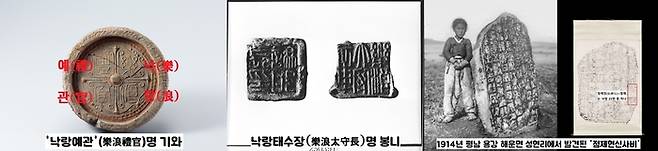 1913년 낙랑토성에서 ‘낙랑예관(樂浪禮官)’을 비롯한 와당과 ‘낙랑태수장(樂浪太守長)’ 봉니(문서류를 밀봉할 때 쓴 점토) 등이 발견된다. 또 1914년 평남 용강 성현리에서는 이른바 ‘점제현 신사비’가 발견된다. 일본학계는 명문 중 ‘점제’가 낙랑군의 25개현에 속해있다고 해서 열광한다.|국립중앙박물관 소장