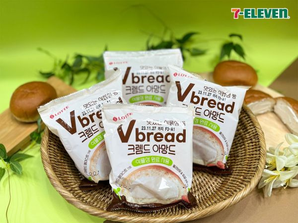 세븐일레븐, 식물성 크림빵 'Vbread 크렘드아망드'[사진제공=세븐일레븐].