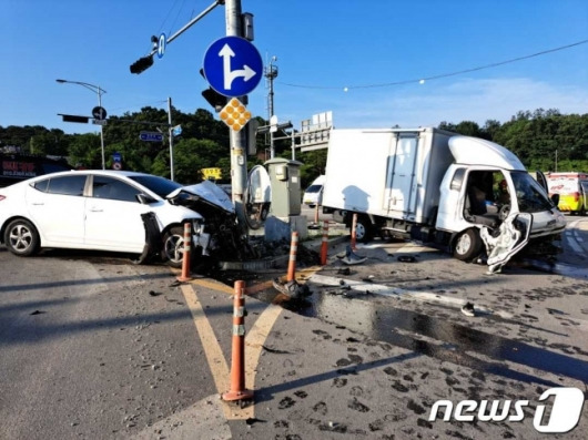 지난 6월5일 오전 6시40분쯤 원주시 흥업면 광터교차로에서 교통사망사고가 발생했다. /사진=뉴스1