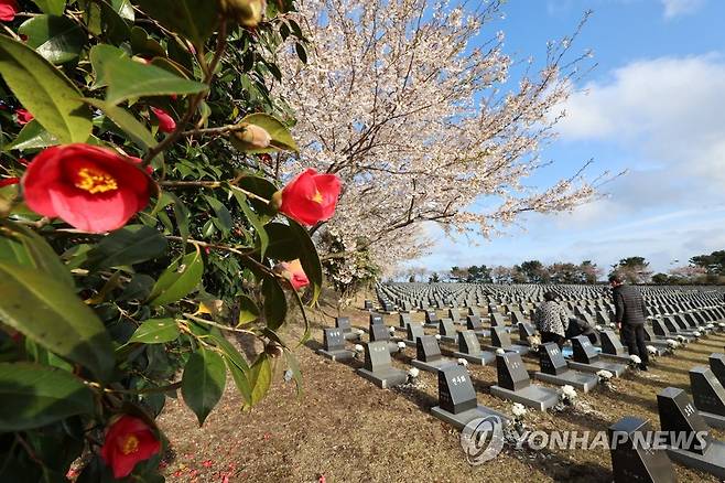 제주4·3평화공원 내 행방불명인 표석 [연합뉴스 자료사진]