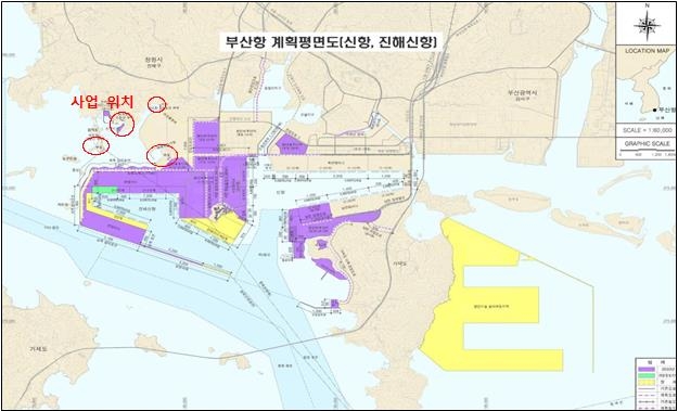 부산항 신항 인근 4개 어항 위치도 [부산해양수산청 제공]