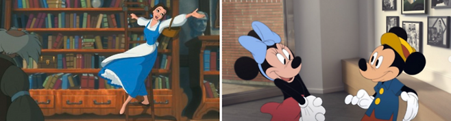 왼쪽부터 미녀와 야수, 미키 마우스 / 사진 = @disney