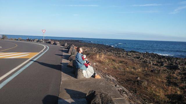 나이가 들고, 걷기도 편하지 않은 나이가 된 뒤로 라온이는 산책에 나서도 수진 씨와 함께 앉아서 바깥 공기를 쐬는 시간이 더 길어졌다. 라온이 보호자 이수진 씨 제공