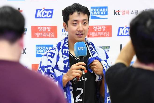 경기가 끝나고 인터뷰하는 허훈. 한국농구연맹(KBL)