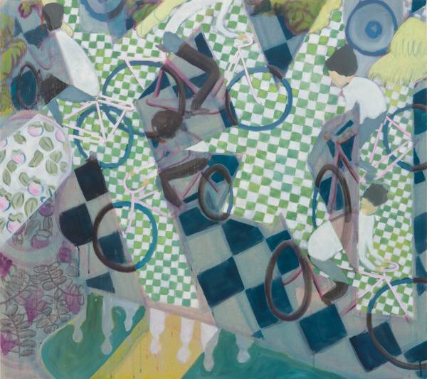 미코 벨드캄프 작 ‘클럽 열대’. 2023년, 린넨 위에 유채와 아크릴, 122×137㎝. BB&M갤러리 제공