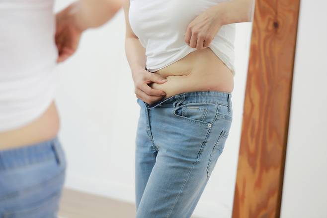 생리 중에는 에스트로겐과 프로게스테론 수치가 떨어져 수분과 염분이 평소보다 조직에 많이 저장돼 실제로 배가 나올 수 있다./사진=클립아트코리아