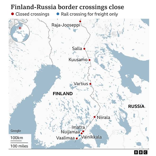 핀란드-러시아 국경검문소 /사진=BBC