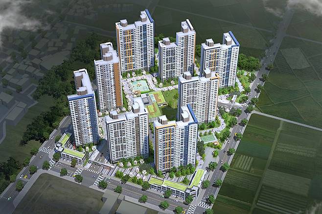 ‘함안 남명 더라우’ 아파트 조감도. [사진 = 남명건설]