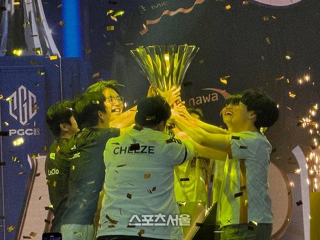 다나와 e스포츠가 3일 태국 방콕의 센트럴 랏프라오 BCC홀에서 열린 ‘PGC 2023’ 그랜드 파이널에서 최종 우승을 차지했다. 사진 | 크래프톤