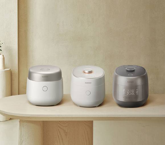 (왼쪽부터)쿠쿠전자 마스터셰프 사일런스, 마스터셰프 사일런스 오브제, 마스터셰프 사일런스 프로. [사진=쿠쿠전자]