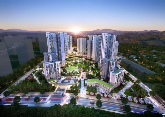 동탄레이크파크 자연앤 e편한세상 단지 투시도./사진제공=DL이앤