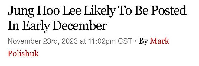 11월 말, MLB트레이드루머스 제목.