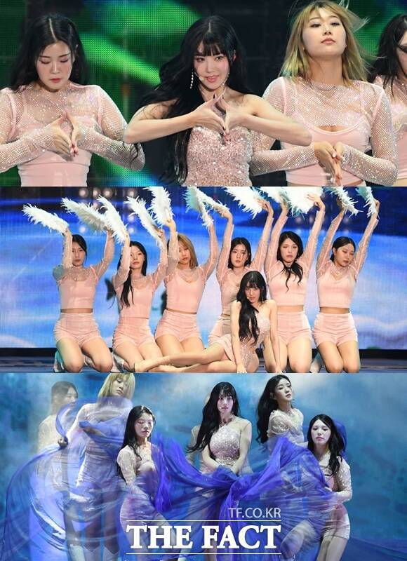 권은비는 'Underwater'의 콘셉트를 살린 '바다의 퀸'으로 등장해 현장 열기를 뜨겁게 달궜다. /임영무 기자