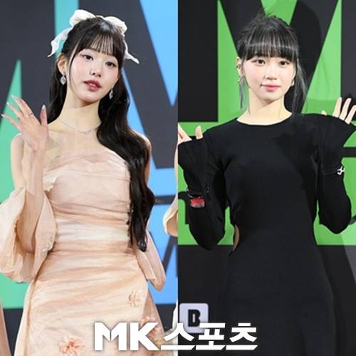 아이브 장원영, 르세라핌 김채원도 풀뱅 헤어스타일을 보였다. 사진 = 천정환 기자