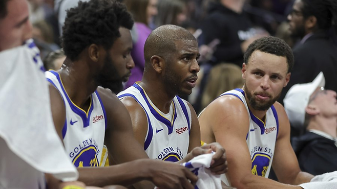 왼쪽부터 앤드류 위긴스, 크리스 폴, 스테판 커리. NBC스포츠 제공