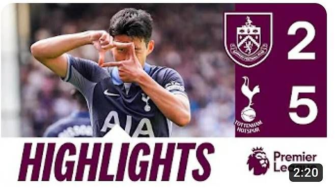 ▲ 번리는 손흥민의 셀레브레이션을 영상 섬네일로 사용한 적이 있다. ⓒ번리 유튜브