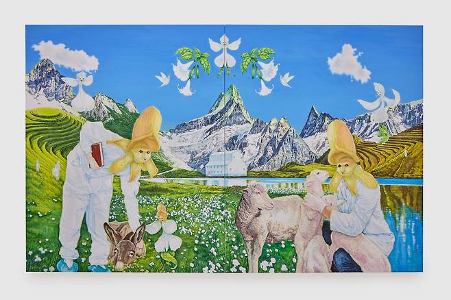 마운틴 메로나(Mt.Melona) / 리넨에 아크릴릭 과슈(Acrylic gouache on linen), 227.5x364.3cm, 2023