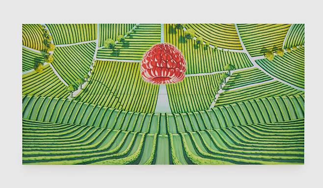 베리 밀키웨이( Berry Milky Way) / 리넨에 아크릴릭 과슈(Acrylic gouache on linen), 390x780cm, 2023