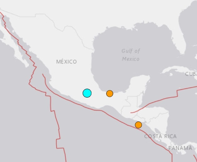 멕시코 중부 푸에블라주에서 7일(현지시간) 오후 규모 5.8의 지진이 발생했다. 미국 지질조사국(USGS) 갈무리