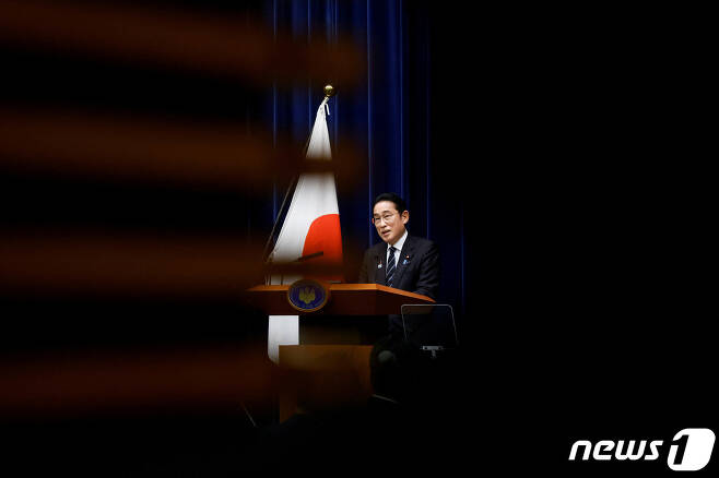 2일 일본 총리 관저에서 기시다 후미오 총리가 발언하고 있다. 2023.12.02/ ⓒ 로이터=뉴스1 ⓒ News1 권진영 기자