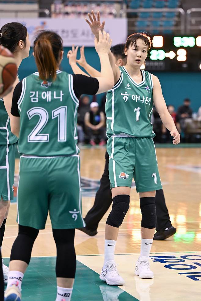 부천 하나원큐가 신지현과 김애나의 활약으로 3연승을 달렸다. 사진=WKBL 제공