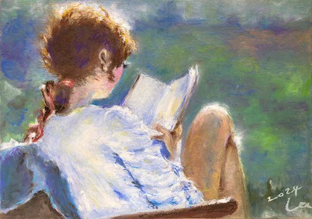 이윤성 전 국회부의장의 작품 '손녀의 독서'. 이윤성 전 국회부의장 제공