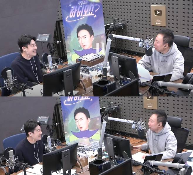 왼쪽부터 방송인 김태진, 개그맨 겸 가수 박명수. (KBS 쿨FM 박명수의 라디오쇼 캡처)