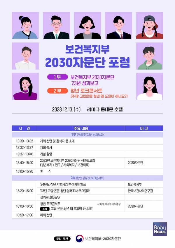 2023년 보건복지부 2030 자문단 포럼 개최. ⓒ보건복지부