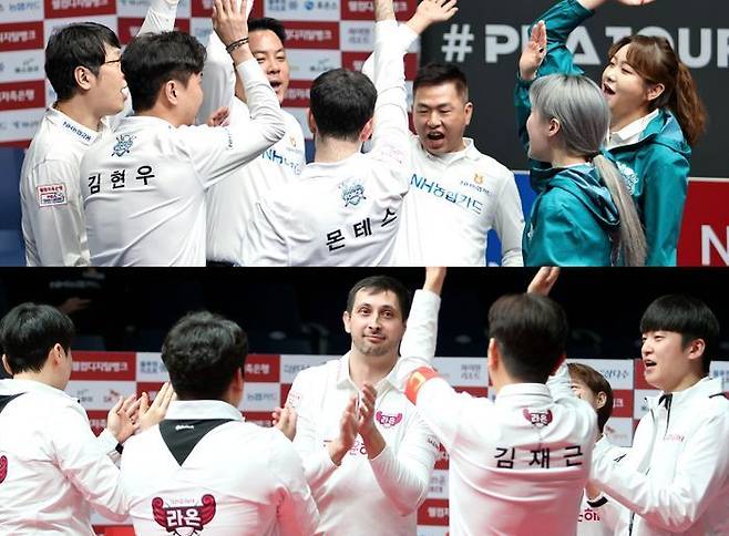 PBA팀리그 4라운드 우승을 놓고 격돌하는 NH농협카드와 크라운해태. ⓒ PBA