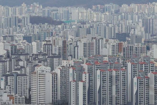 서울 남산에서 본 아파트 [이미지출처=연합뉴스]