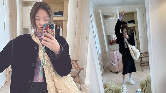 블랙핑크 제니가 ‘코스’ 퀼팅백을 맨 SNS 사진. [사진 제니 인스타그램]