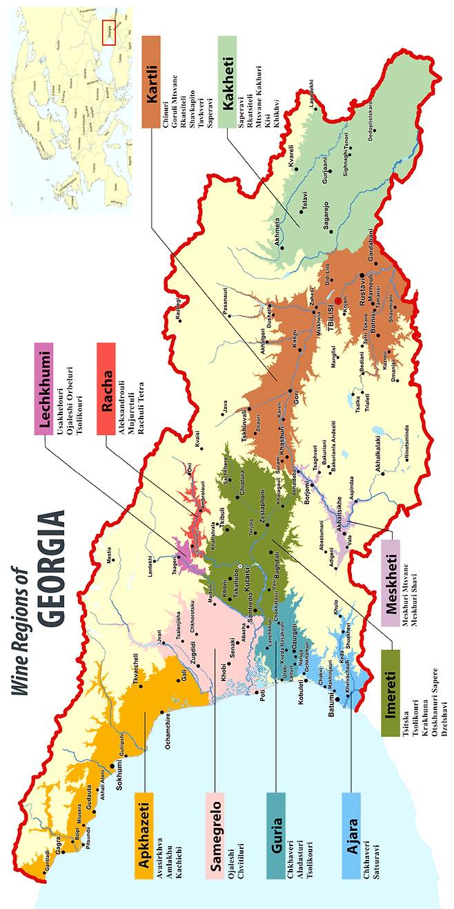 조지아 와인산지. 조지아국립와인청