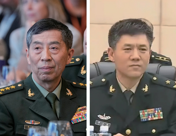 시진핑 국가주석의 측근이었지만 최근 경질된 리상푸 중국 국방부장(왼쪽 사진)과 리위차오 전 로켓군 사령관 ⓒAP 연합·바이두 캡처