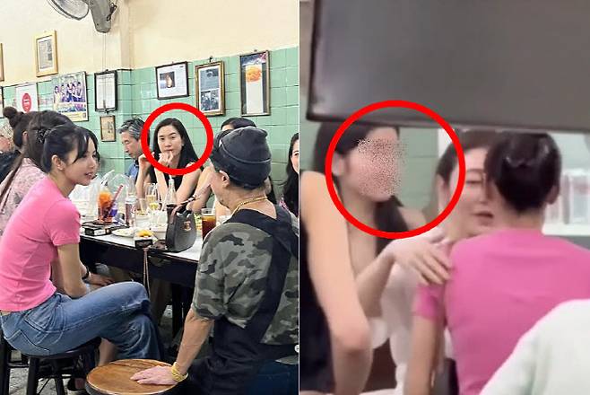 태국 유명 음식점에 방문한 임세령 대상 부회장(왼쪽 원)과 이원주 양(오른쪽 원). (사진=쩨파이/SNS 캡처)