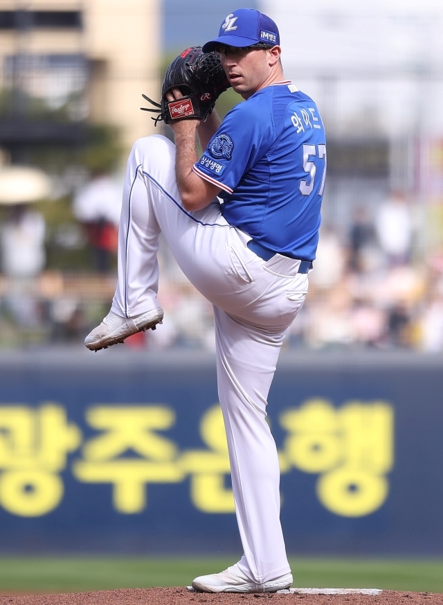 삼성 라이온즈 시절의 테일러 와이드너./삼성 라이온즈