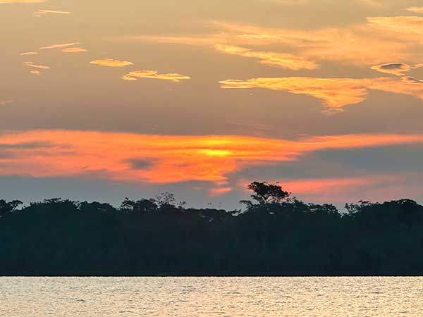 아마존의 석양. 밤이 되면 또 다른 정글의 모습이 열린다.