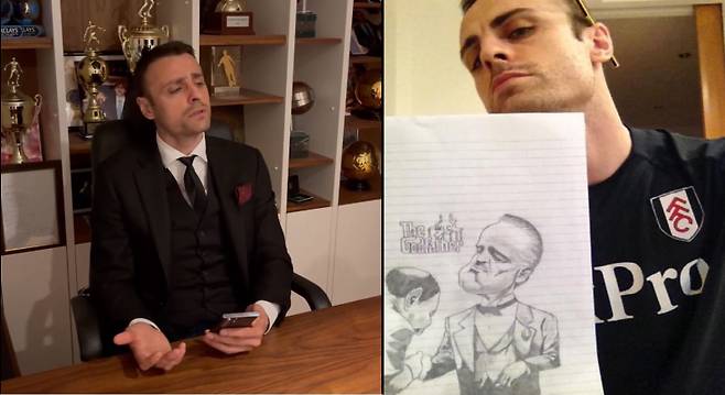 베르바도프는 2022년 7월 갤럭시S22 울트라의 홍보 영상에 12세 딸 디아와 다시 한번 대부 콘셉트로 출연했다(왼쪽 사진). 자신을 돈 버바톤(Don Berbatone)으로 지칭한 베르바토프는 돈 콜레오네의 성대모사에 이어, 대부의 명대사인 “I’m gonna make you an offer you can’t refuse(거절할 수 없는 제안을 할 거야)”를 언급해 큰 웃음을 자아냈다. 배경 음악으로는 당연히 대부의 주제곡이 흘렀다. 그림 그리기를 좋아하는 베르바토프는 특히 캐리커처에 능했다. 사진은 풀럼에서 뛰던 시절 그가 그린 영화 대부의 한 장면(오른쪽 사진) . 베르바토프 페이스북