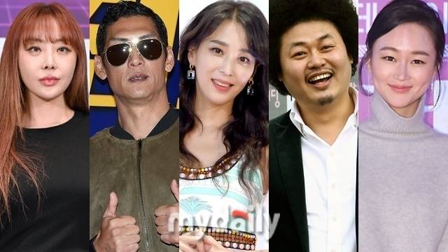 본의 아니게 나이를 속인 채 데뷔했다고 고백한 스타들. 왼쪽부터 걸그룹 브라운아이드걸스 나르샤, 그룹 god 박준형, 배우 한고은, 개그맨 윤택, 모델 이혜정./마이데일리 DB