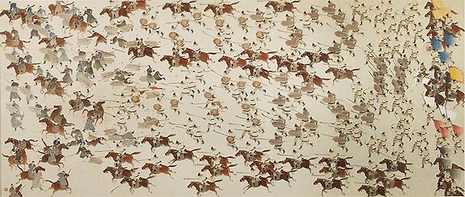 거란의 3차 침입 때 승리한 귀주대첩 민속기록화. 전쟁기념관 제공