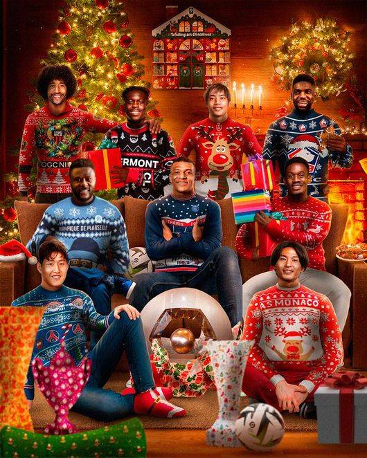 ▲ 리그앙 크리스마스 포스터에 등장한 이강인과 음바페