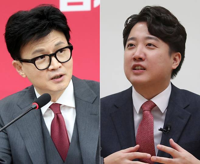 한동훈 국민의힘 비대위원장과 이준석 전 대표./뉴스1