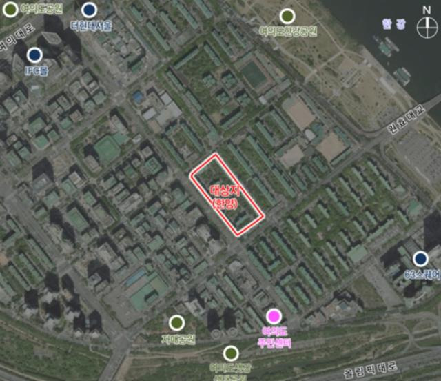 서울 여의도 한양아파트 위치도. 서울시 제공