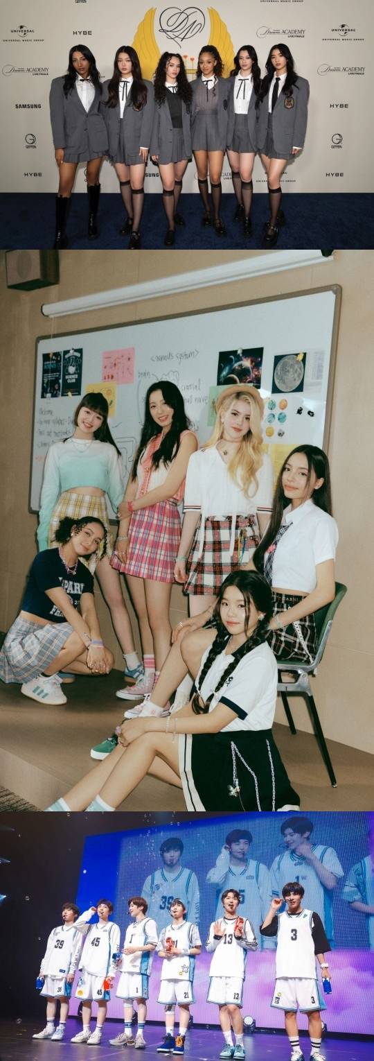 캣츠아이(위부터), 비춰, NCT 뉴 팀. 사진제공=하이브, JYP, SM&nbsp;&nbsp;
