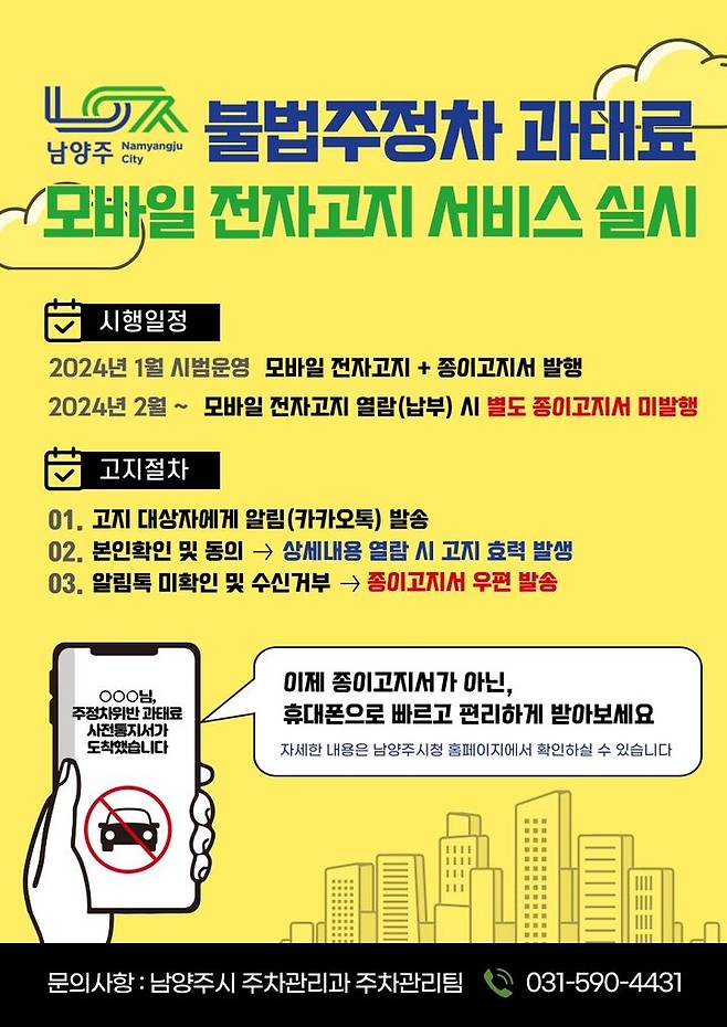 과태료 전자고지 서비스. (사진=남양주시 제공)  *재판매 및 DB 금지