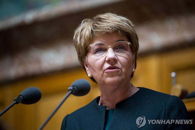 비올라 암헤르트 신임 스위스 대통령 [AFP 연합뉴스 자료 사진. 재판매 및 DB 금지]