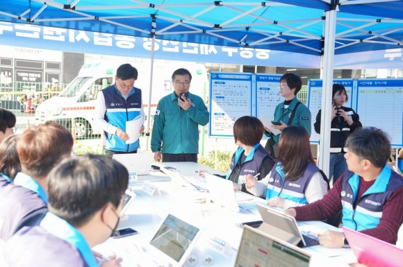 지난 10월 열린 서울 중랑구 ‘2023년 재난대응 안전한국훈련’. 중랑구 제공