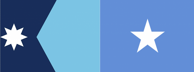 새로 바뀐 미네소타 주 깃발(왼쪽)과 소말리아 국기(오른쪽)